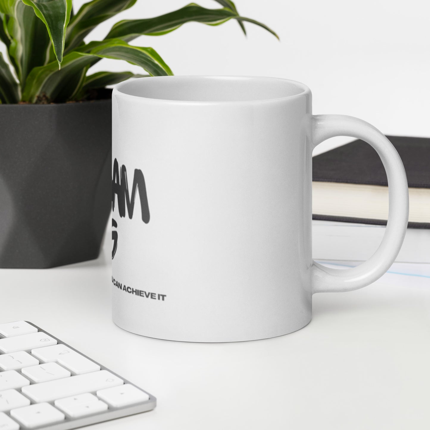 Dream Big White glossy mug